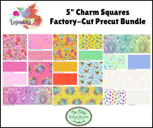 Preorder October 2026: Legendary Tula Pink 5" Charm Pack of 42 Prints FB6CPTP.Legendary