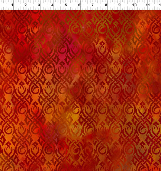 Dragons Flames Red/Orange 5DRG-1 Cotton Woven Fabric