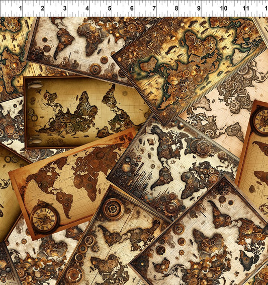 PREORDER ITEM - EXPECTED DECEMBER 2025: Steampunk Menagerie By Jason Yenter 5ST.1  5ST.1 Cotton Woven Fabric