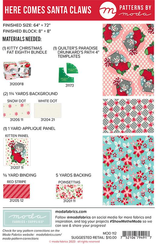 Kitty Christmas by Urban Chiks Here Comes Santa Claws Pattern MOD112