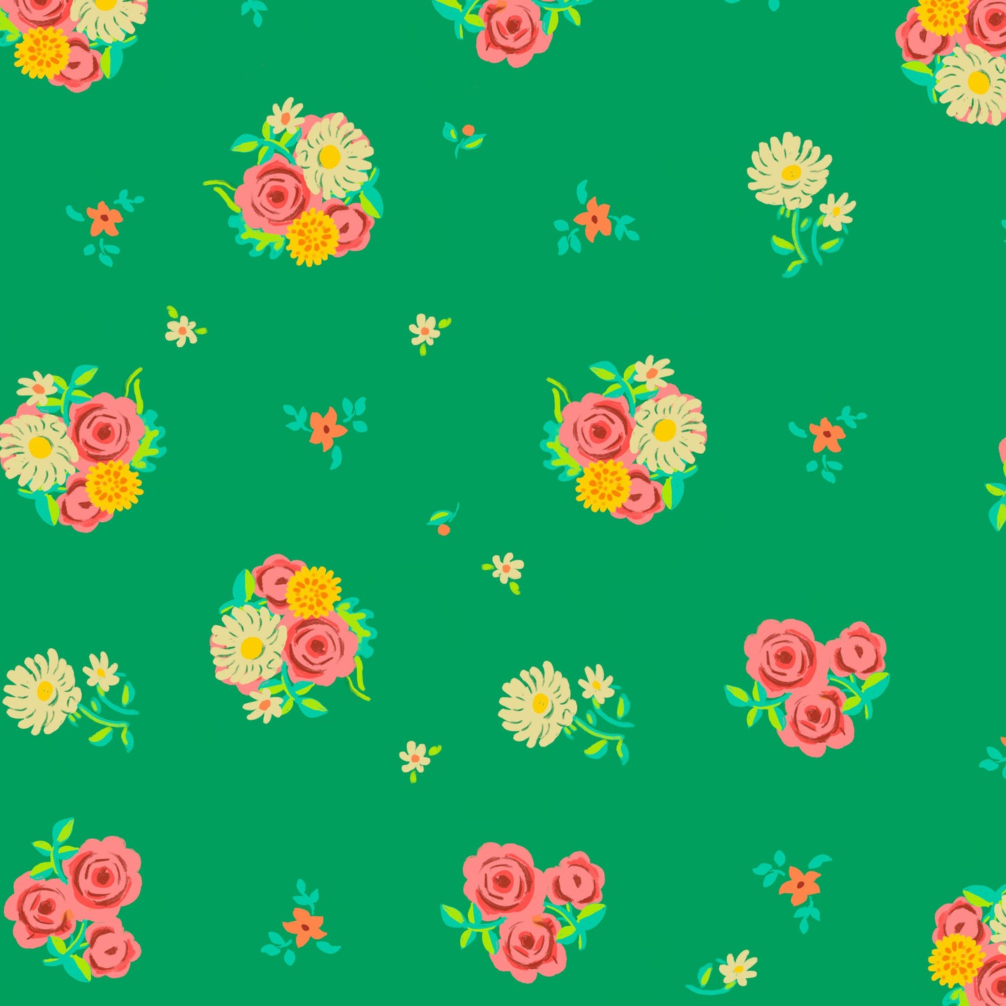 Preorder April 2027: Boat Race Denyse Floral Green 55606D-12 by Heather Ross