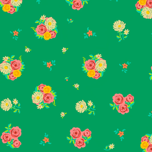Preorder April 2027: Boat Race Denyse Floral Green 55606D-12 by Heather Ross