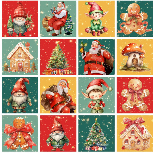 Preorder July 2026: Santa's Village Christmas Boxes Est Panel 20" 5098-02 by KK Fabrics