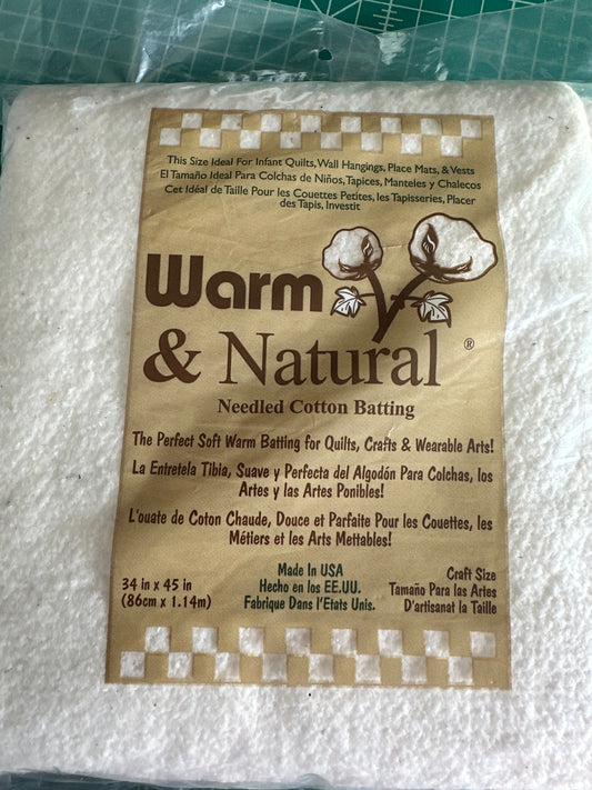 Warm & Natural Batting Craft 34”x45” W2310FWN