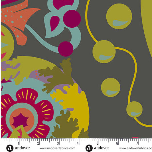 Preorder August 2026: Redwood 108" Wideback Mural Charcoal AW-10466-C by Alison Glass