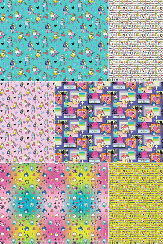 PREORDER ITEM-EXPECTED DATE APRIL 2026: Squishmallows Joyful Full Yard Bundle of 6 Prints