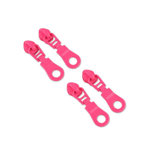 Preorder November 2026: Tula Pink Sallie Tomato: Four Neon Pink #5 Donut Zipper Pulls STS188NP