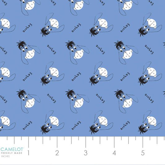 Licensed Disney Winnie the Pooh All About Me All About Eeyore Blue 85430704-1 Cotton Woven Fabric