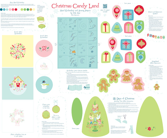 Preorder May 2026: Just Make It! Seasonal Christmas Candy Land 36" Panel 9075P-01 by Little Dear