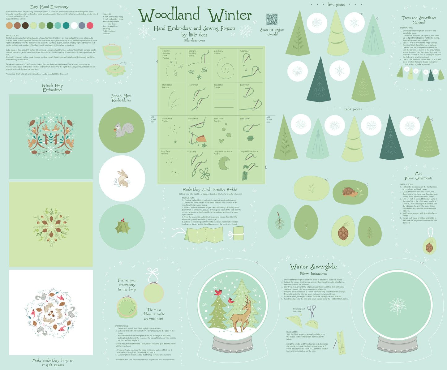 Preorder May 2026: Just Make It! Seasonal Woodland Winter 36" Panel 9076P-16 by Little Dear