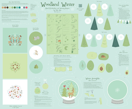 Preorder May 2026: Just Make It! Seasonal Woodland Winter 36" Panel 9076P-16 by Little Dear