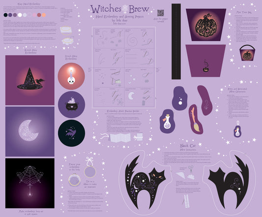 Preorder May 2026: Just Make It! Seasonal Witches Brew 36" Panel 9077P-50 by Little Dear