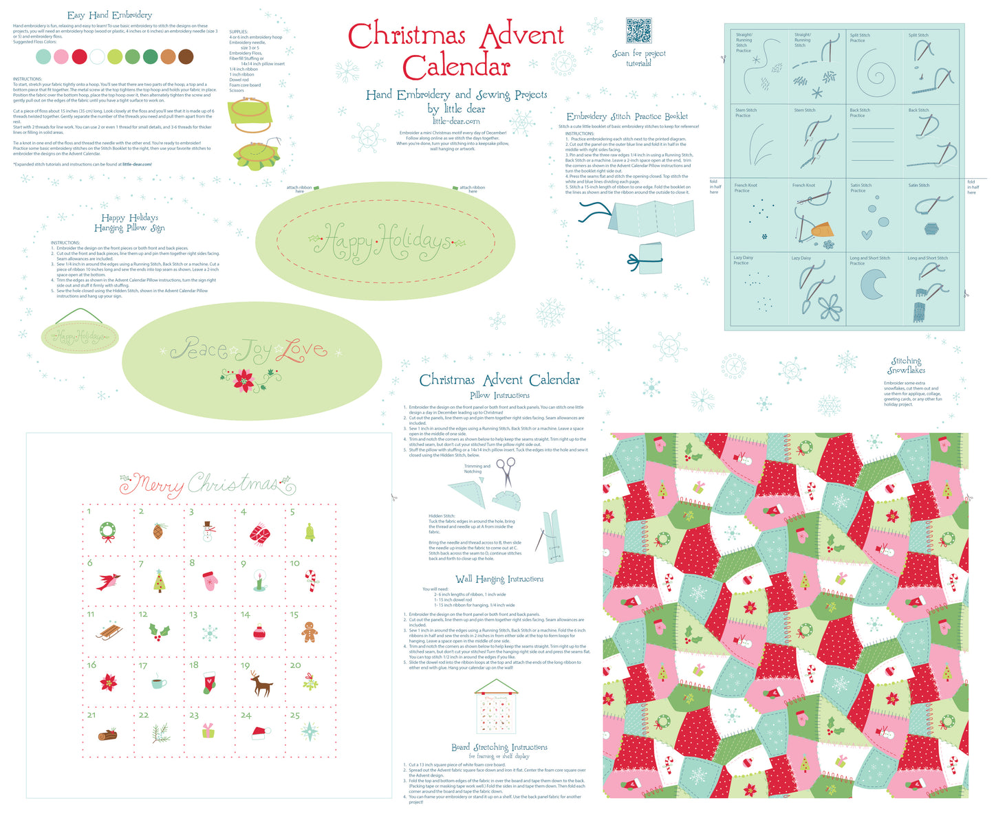 Preorder May 2026: Just Make It! Seasonal Christmas Advent Calendar 36" Panel 9078P-01 by Little Dear