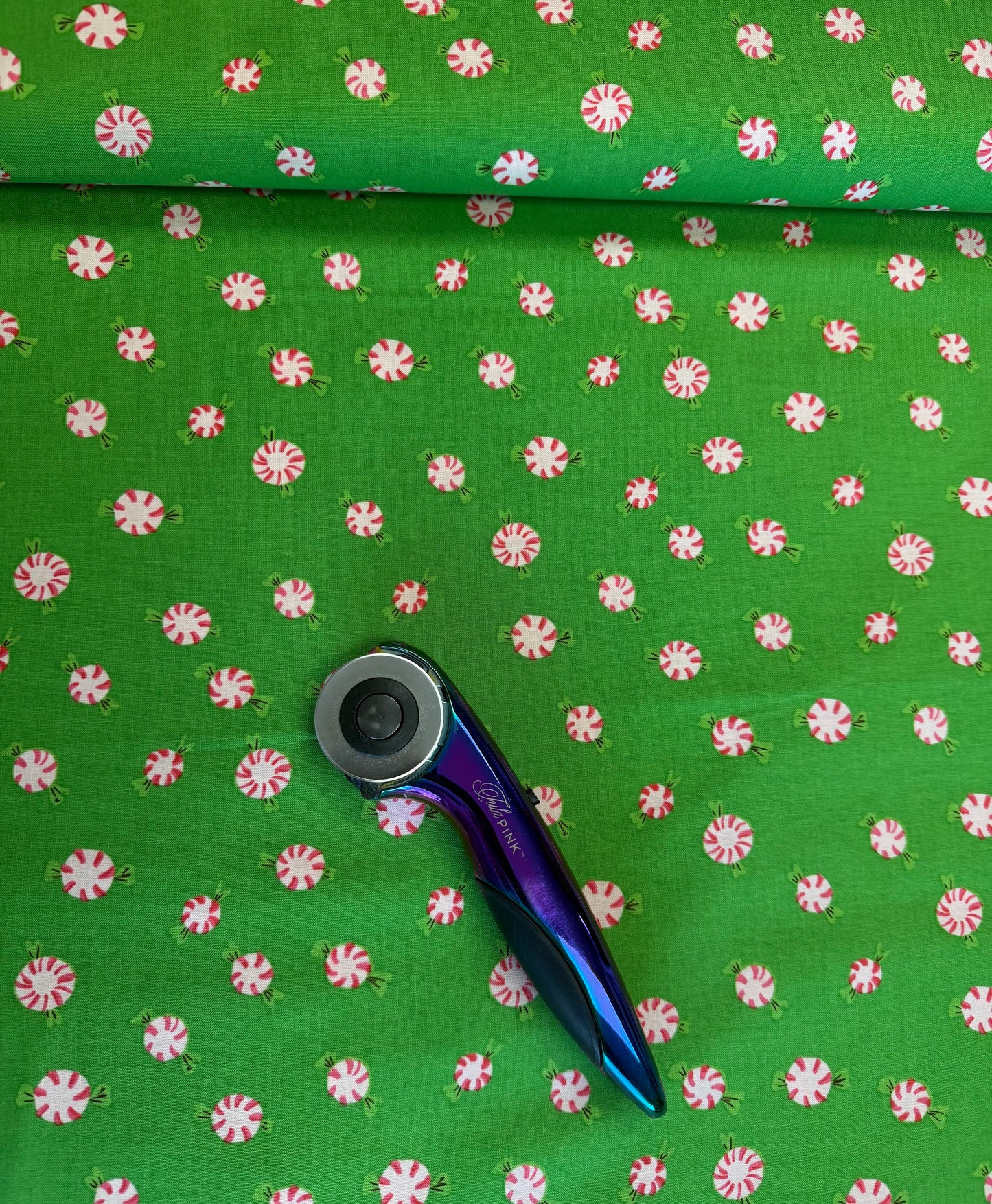 Sugar Plum by Heather Ross 50167-5 Peppermints on Green