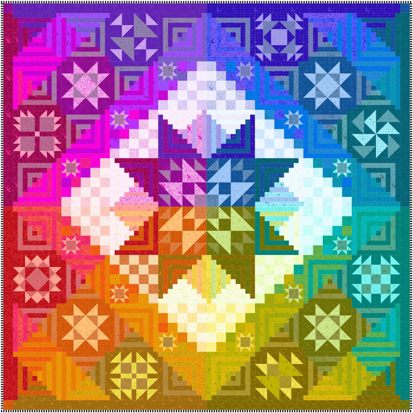 Preorder November 2026: Color Compass by Nancy Rink Designs Full Quilt Kit-Pattern Not Included