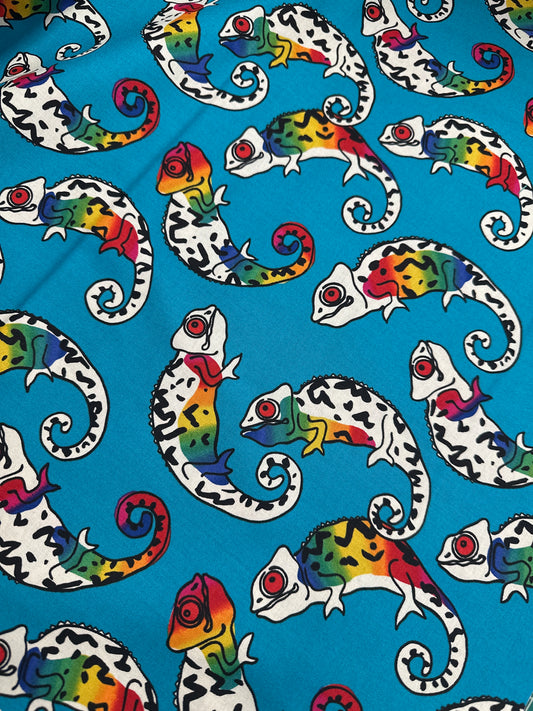 Folklorico Camaleón 8860C Acqua Cotton Woven Fabric