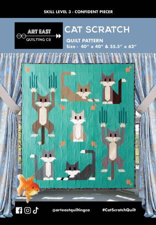 Cat Scratch Quilt Pattern featuring Tula Pink Tabby Road DeJa Vu AECS0323