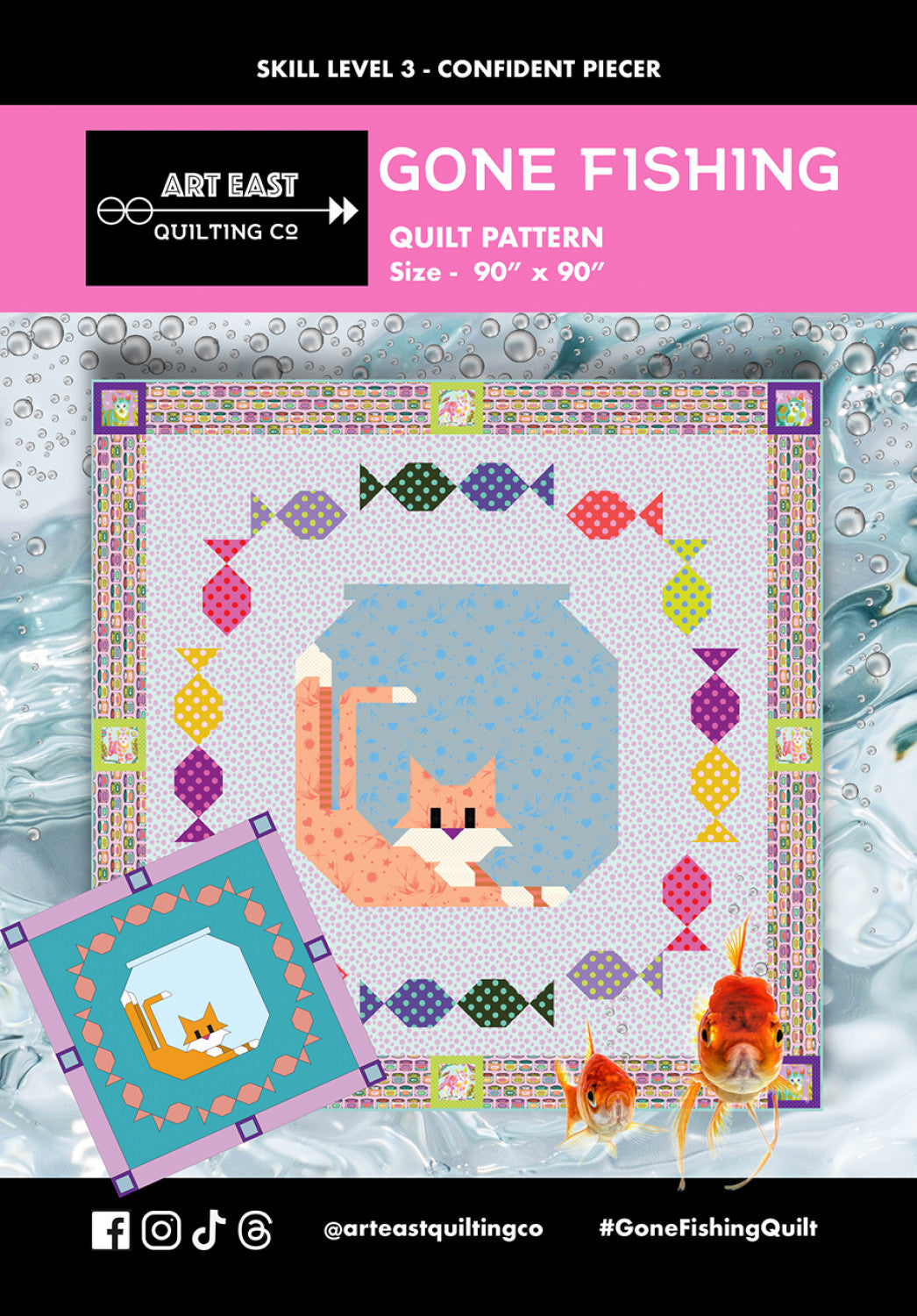 Gone Fishing Pattern featuring Tula Pink Tabby Road DeJa Vu AEGF0324