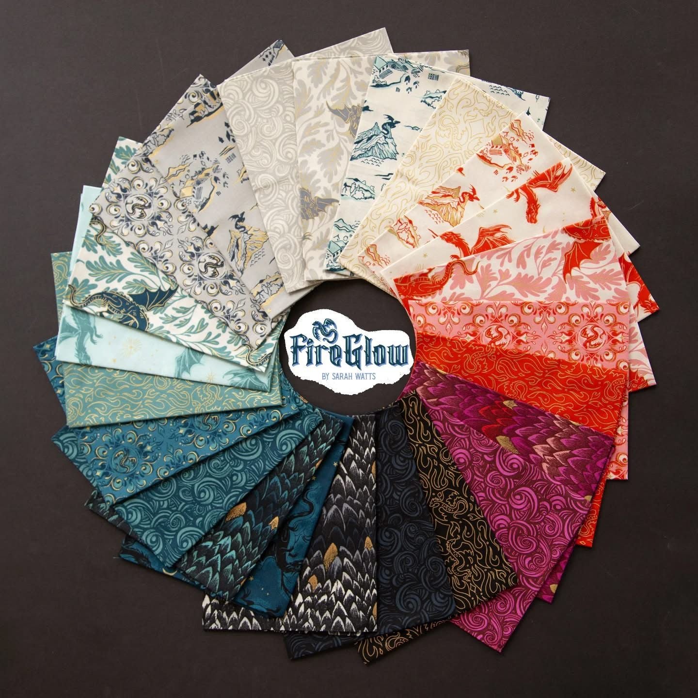 Preorder April 2026: Fireglow Mini Charm 2.5 in x 2.5 in Precut of 42 RS2131MC by Sarah Watts of RSS