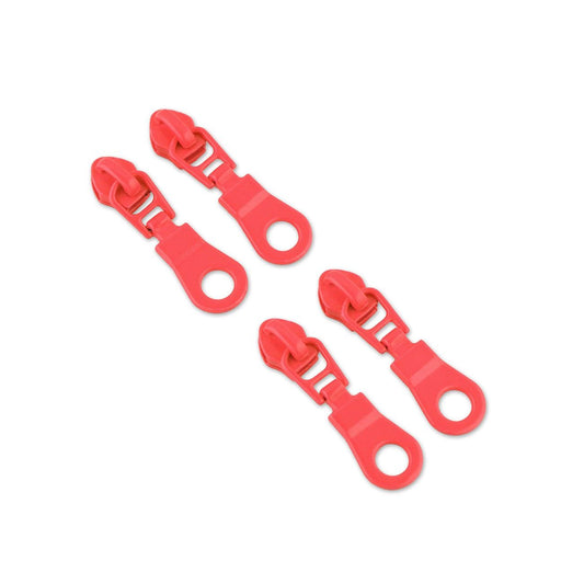 Preorder November 2026: Tula Pink Sallie Tomato: Four Neon Coral #5 Donut Zipper Pulls STS188NC