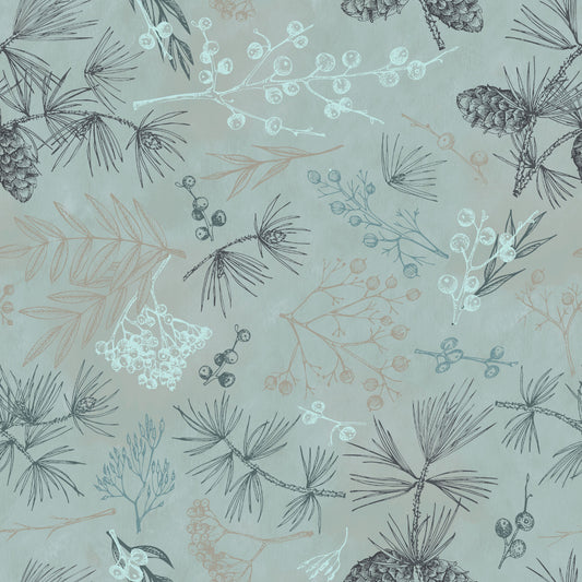 Preorder May 2026: Good Natured Wide 108" Mint Tree Bits 8857-78 by Funny Girl