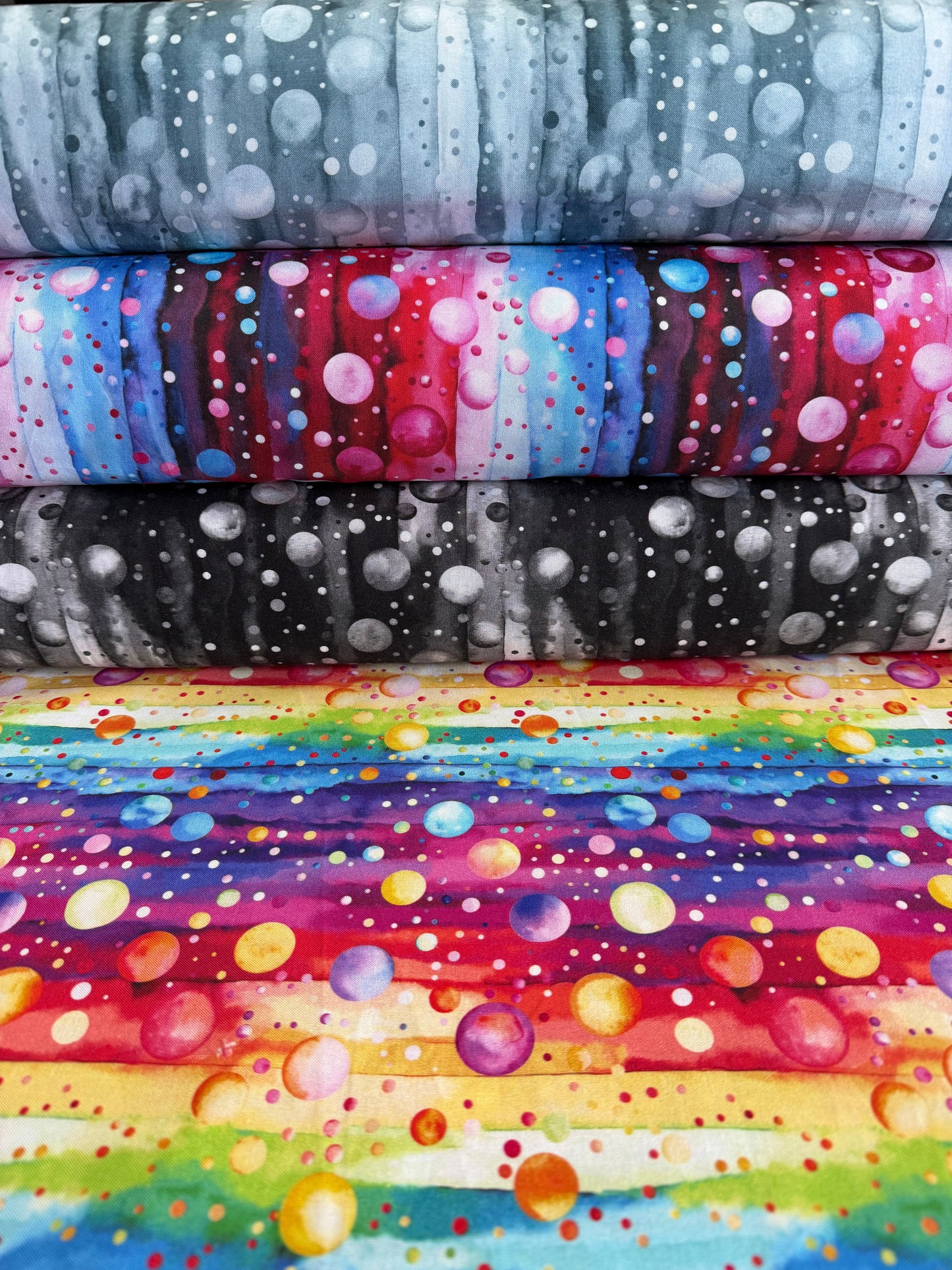 Bubble Pops Digital 108" by Tango Twist Texture Black 108” Wideback   BQ4418-99 Cotton Woven Fabric