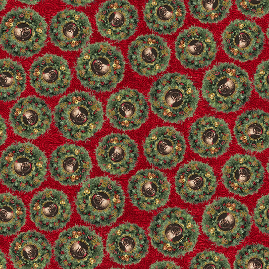 Preorder July 2026: Gears and Garland Christmas Wreaths With Santa Red 4821-88 Urban Essence Designs