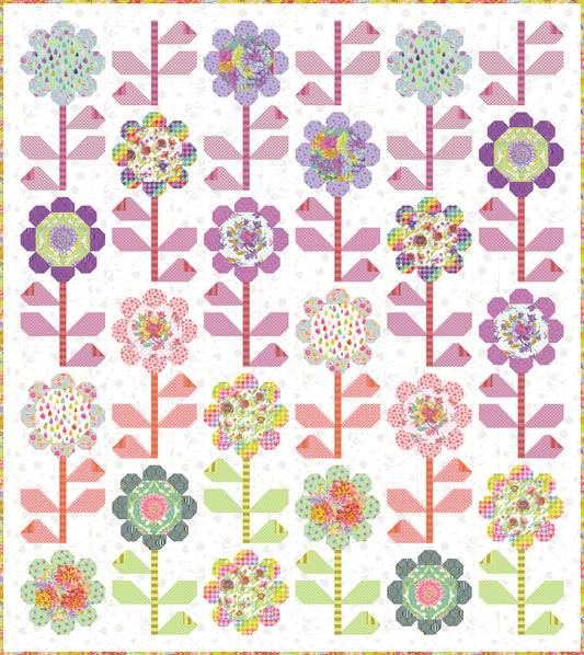 Untamed by Tula Pink Quilt Kits Blooming Bouquet Light Quilt Kit. USA Shipping Included in Price.