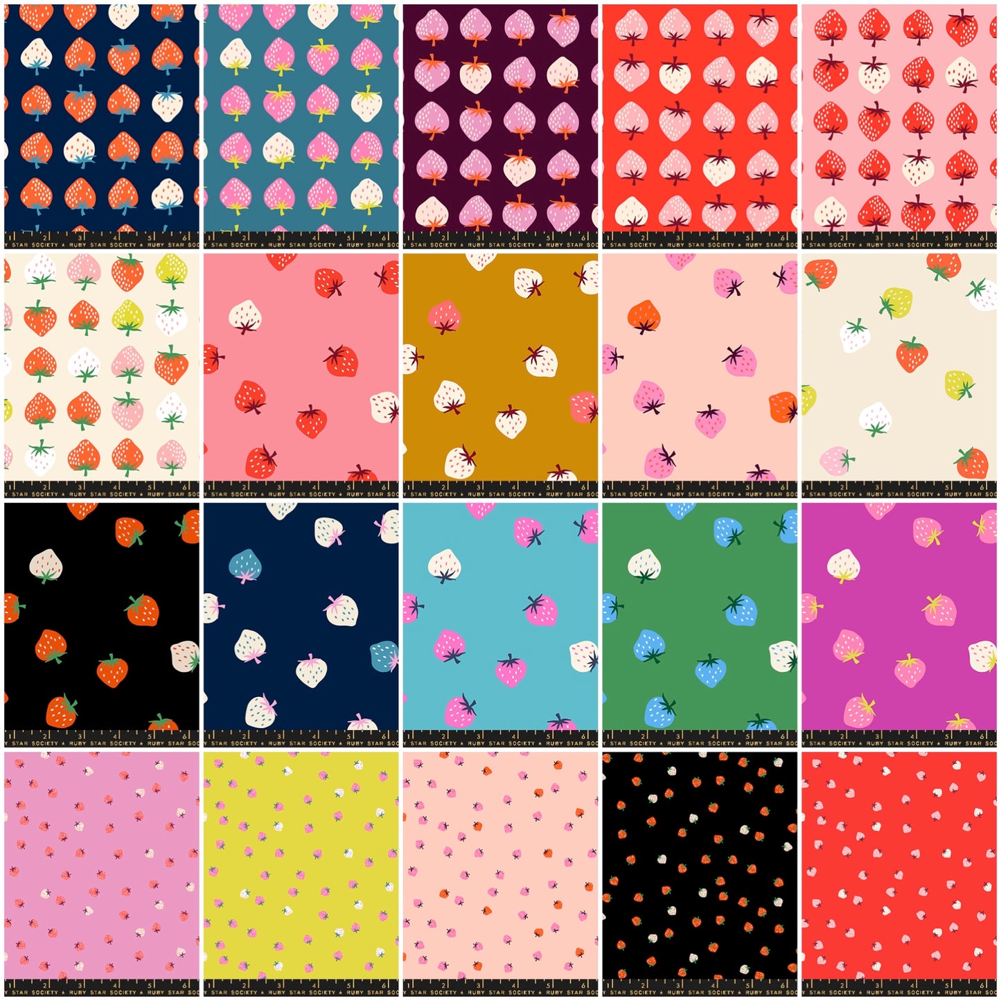 PREORDER ITEM - EXPECTED MAY 2025: Strawberry by Kimberly Kight of Ruby Star Society Fat Quarter Bundle of 20   RS3084FQ Bundle