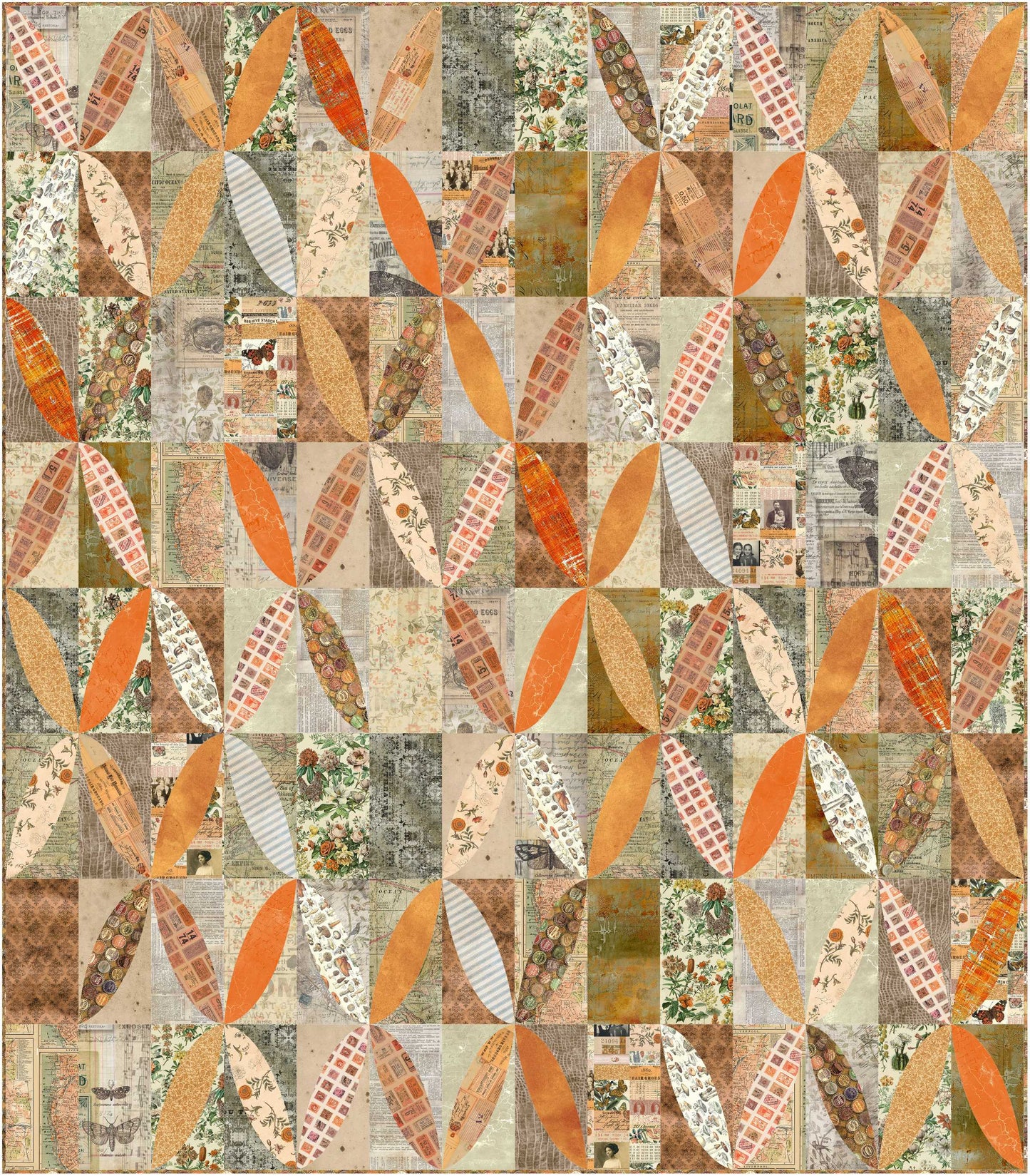 Digital Download Burnished Quilt by Kerri Thomson Featuring Orange Palette by Tim Holtz (Copy)