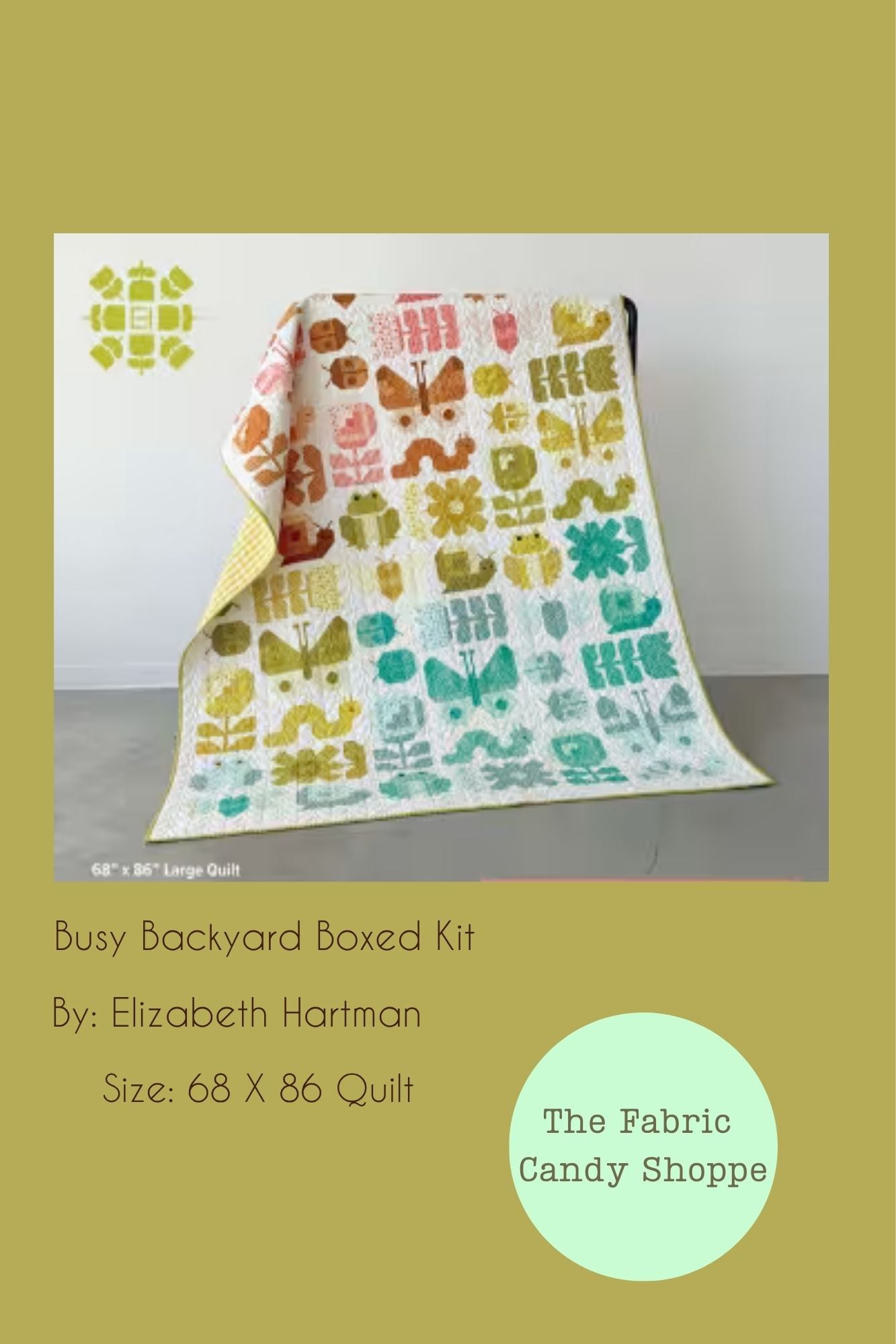 Preorder November 2026: Busy Backyard Boxed Quilt Kit KIT51280 Featuring Popcorn by Elizabeth Hartman