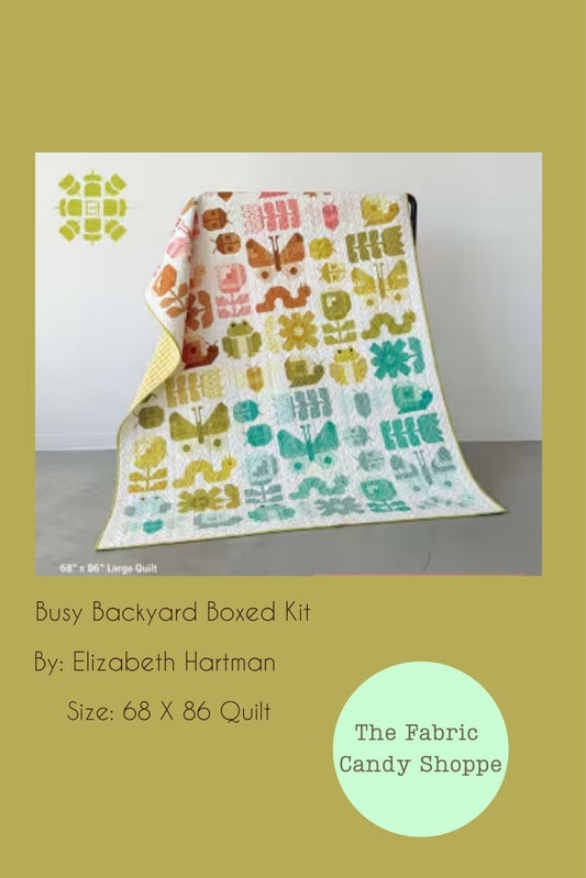 Preorder November 2026: Busy Backyard Boxed Quilt Kit KIT51280 Featuring Popcorn by Elizabeth Hartman