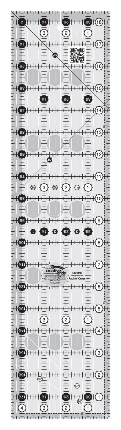 Creative Grids Quilt Ruler 4.5" x 18.5" Rectangle CGR418