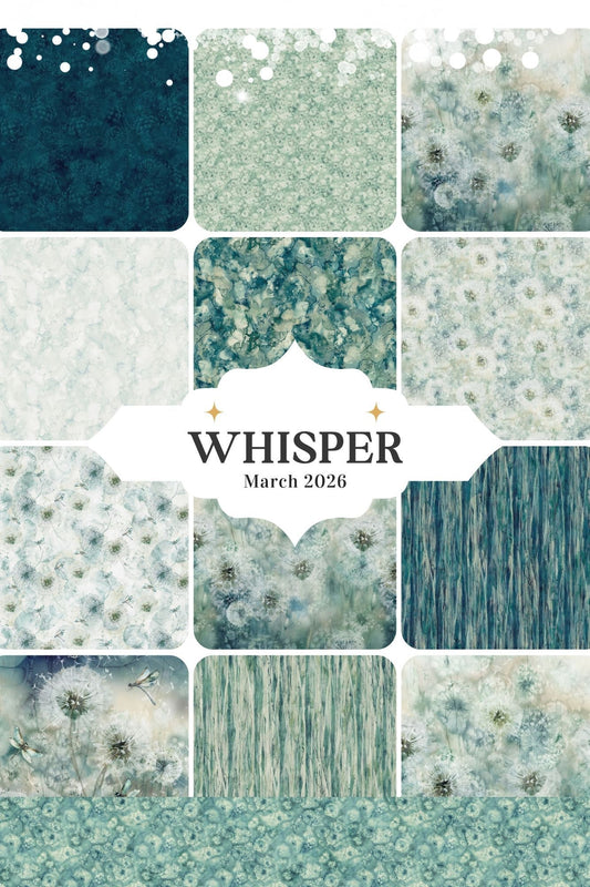 PREORDER ITEM-EXPECTED MARCH 2026: Whisper by Deborah Edwards and Melanie Samra Full Yard Bundle of 12 Prints Plus a Panel Cotton Woven