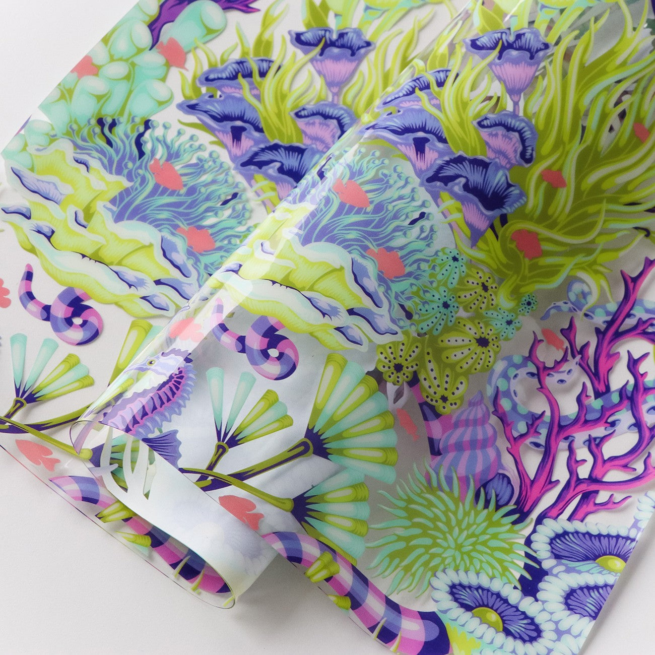 Preorder May 2026: Tula Pink Floral Reef Sallie Tomato: Reef What You Sew Vinyl 1/2 Yard Cut