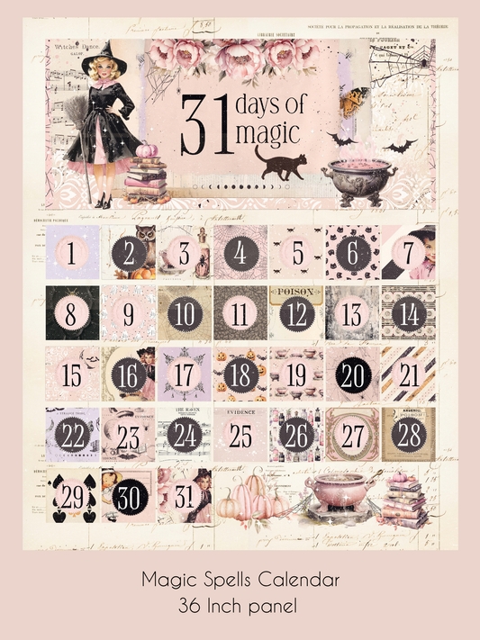 Preorder June 2027: Magic Spells Calendar 36" Panel 2352PH-33