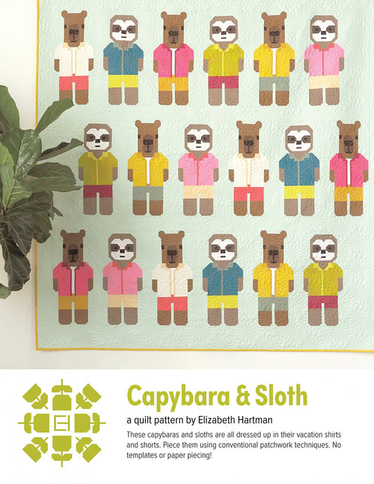 Capybara and Sloth by Elizabeth Hartman Quilt Pattern EH079