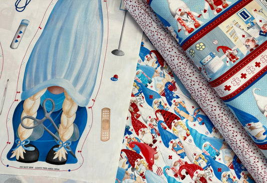 Caring Gnomes by Andi Metz Stripe    14110B-99 Cotton Woven Fabric