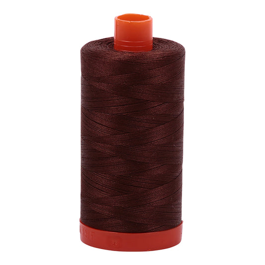 Mako Cotton Thread Solid 50wt 1422 yard spool Chocolate   A1050-2360