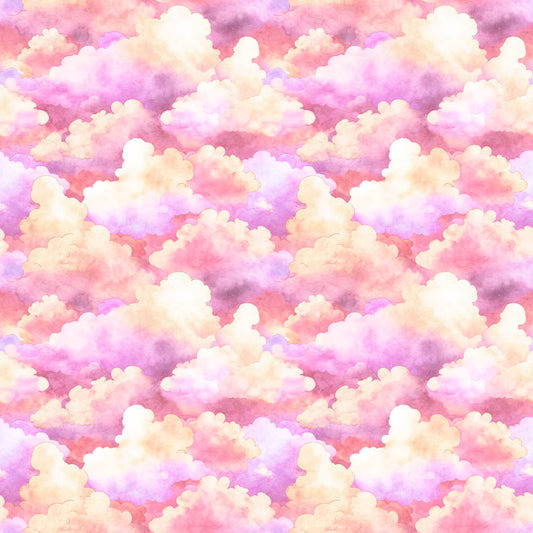 Lil' Wizards by Morris Creative Group Clouds Pink    30553P Cotton Woven Fabric