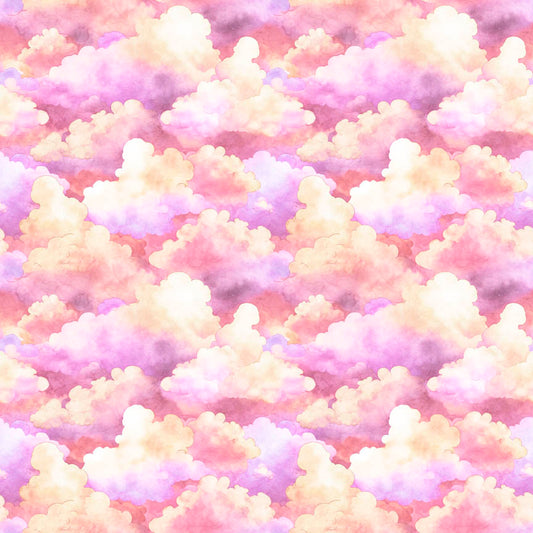 Lil' Wizards by Morris Creative Group Clouds Pink 30553P Cotton Woven Fabric