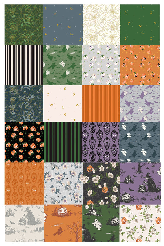 Preorder Apr 2027: Cobweb Cottage HY Bundle of 24 Prints Plus 1 24" Repeat Cut