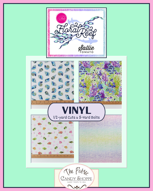 Preorder May 2026: Tula Pink Floral Reef Sallie Tomato: Vinyl 1/2 Yard Bundle