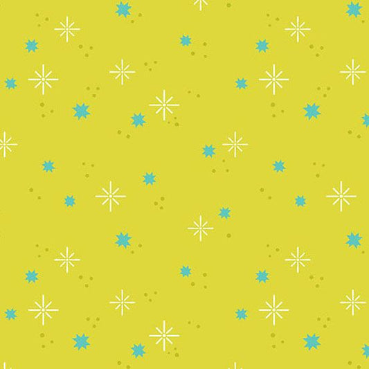 PREORDER ITEM-EXPECTED MARCH 2026: Ghostly Garden by K P Creates Stardust Green A-10201-G Cotton Woven Fabric