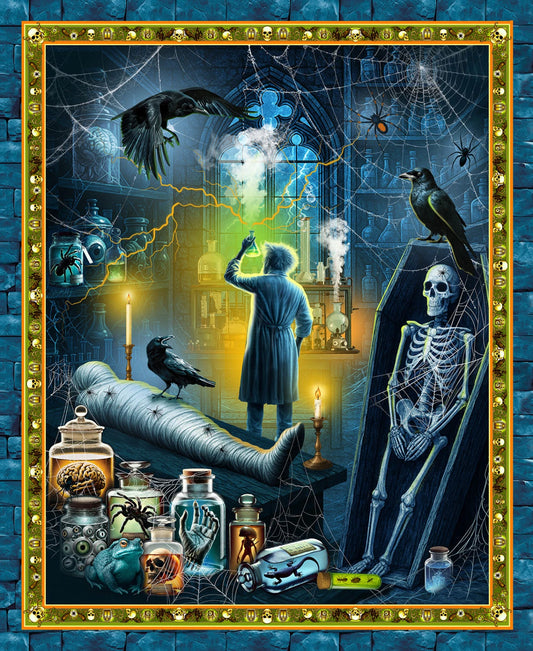 Preorder July 2027: Lab of Horrors 36" Panel Multi DCX13182-MULT by Michael Miller