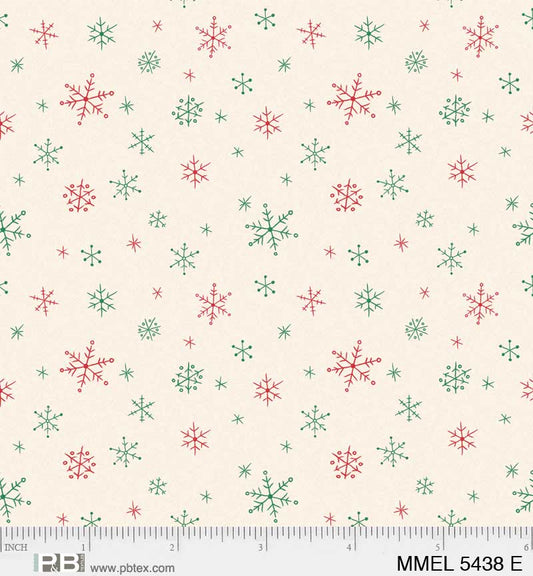 PREORDER ITEM- EXPECTED JUNE 2024: Merry Melody by Lesa Marino Ditsy Snowflakes    MMEL5438R Cotton Woven Fabric