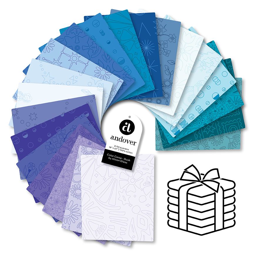 Preorder August 2026: Color Camp Dusk FQ Bundle of 21 Fabrics FQ-COLCD-21 by Alison Glass