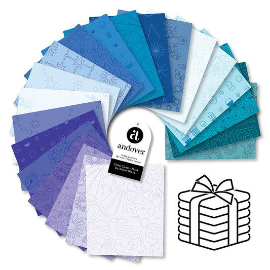 Preorder August 2026: Color Camp Dusk FQ Bundle of 21 Fabrics FQ-COLCD-21 by Alison Glass