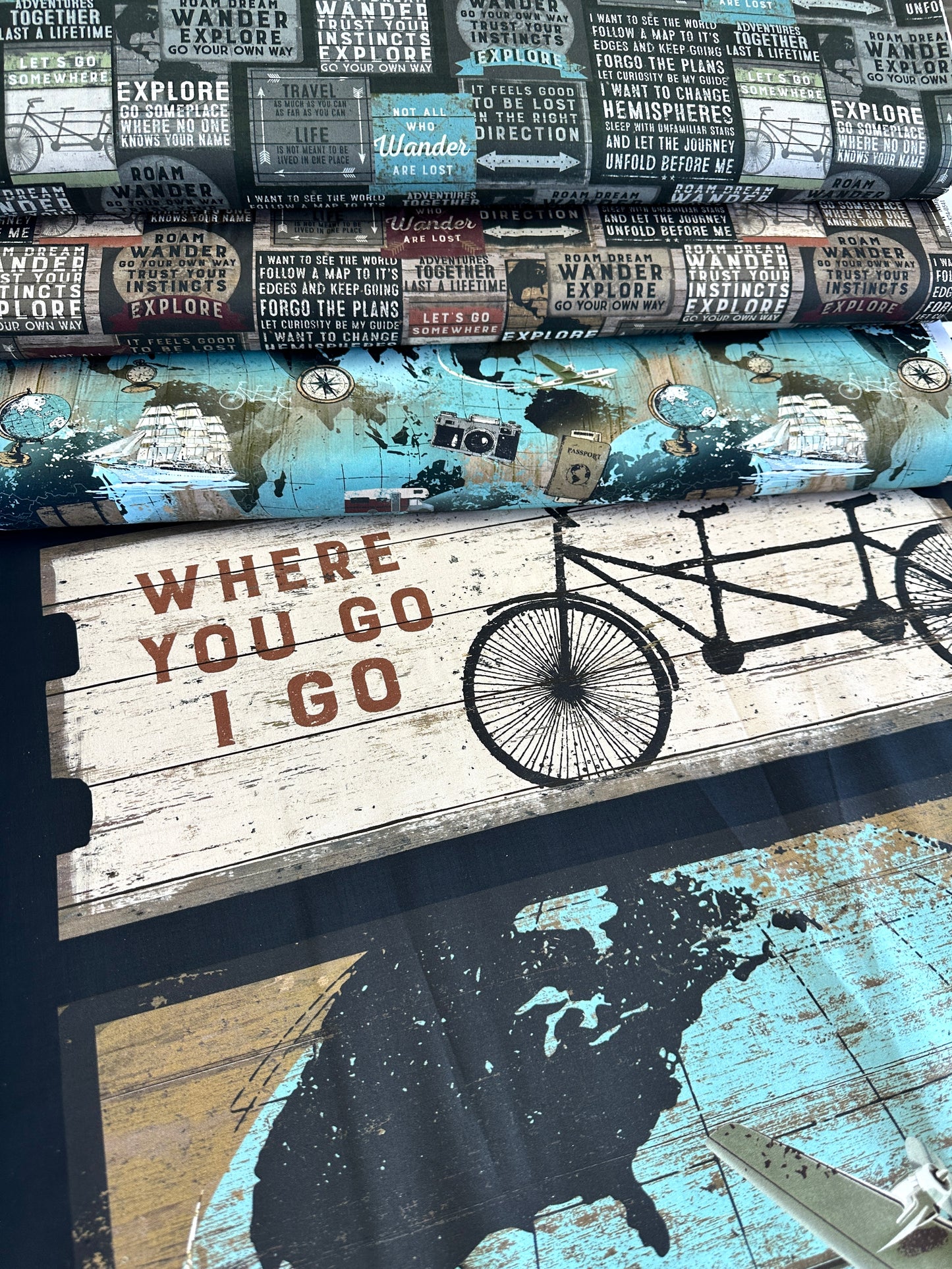 Explore Digitally Printed by Dan DiPaolo Collection Signs Black    Y4298-3 Cotton Woven Fabric