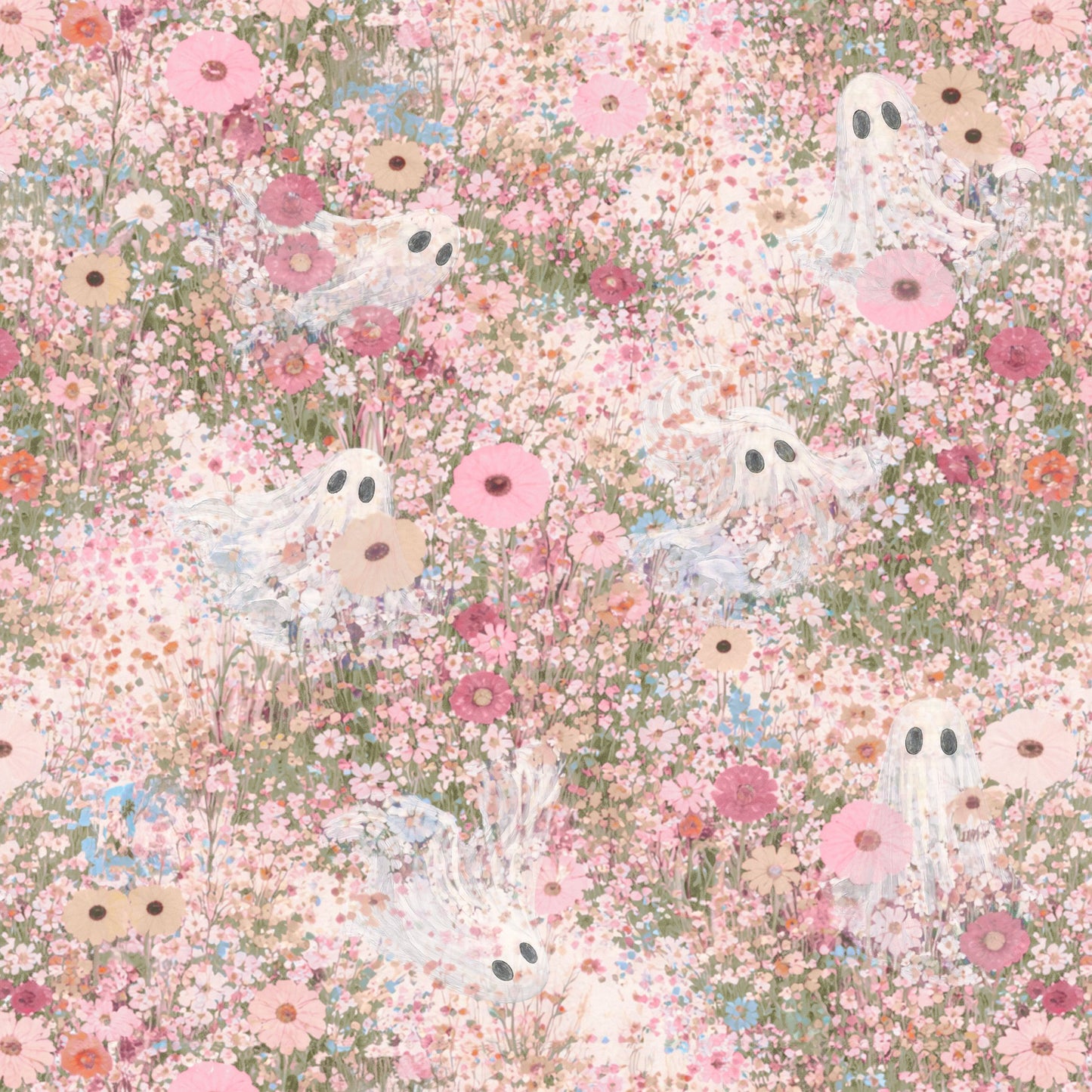 Preorder May 2027: Summerween Fling Blush Wildflower Ghost Patch 1050-21 by Funny Girl